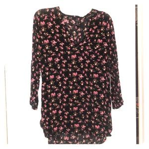Floral black top